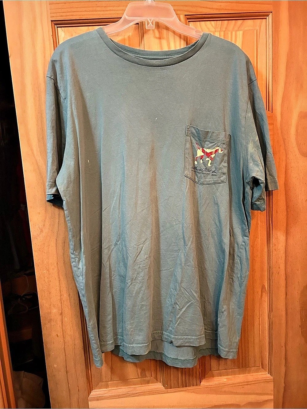 Southern Point Co. Traditional Fishing T-Shirt. Graphic Pocket Tee X-Large Green